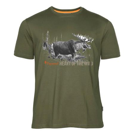 T-Shirt Met Korte Mouwen Voor Mannen Pinewood Moose - Vert