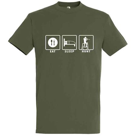 T-Shirt Mit Kurzen Ärmeln Für Herren Bartavel Eat Sleep Hunt - Kaki