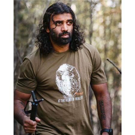 T-SHIRT MIT KURZEN ÄRMELN FÜR HERREN PINEWOOD WILD BOAR - OLIVE