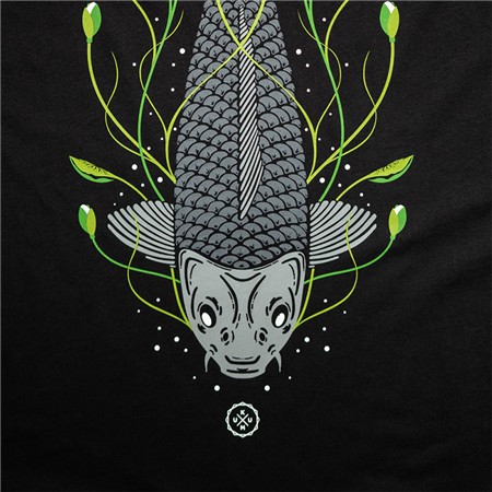 T-SHIRT MIT KURZEN ÄRMELN FÜR MÄNNER KUMU TAILS UP TEE - NOIR