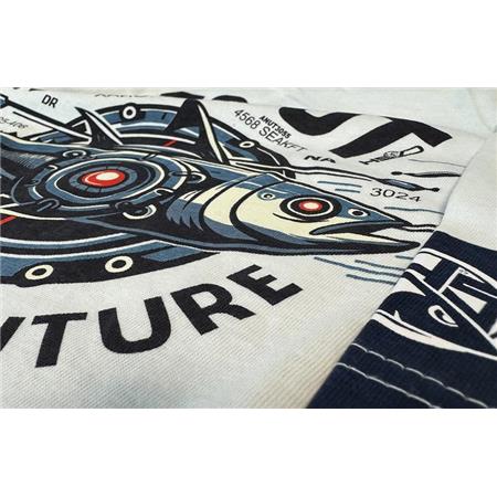 T-SHIRT TIL MÆND, KORTE ÆRMER HOT SPOT DESIGN FUTURE TUNA - HVID