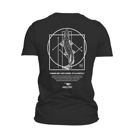 T-SHIRT TIL MÆND SKEATER BY THINK FISHY ART - SORT