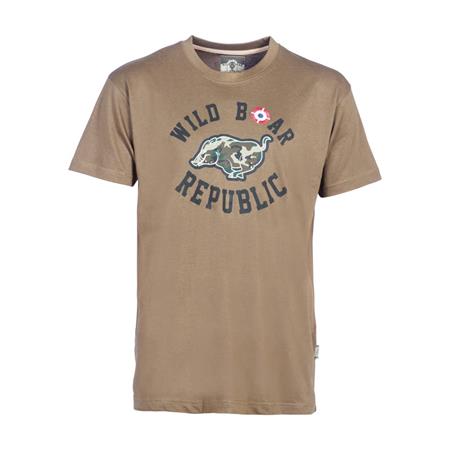 T-Shirt Uomo - Beige Percussion Wild Boar Republic Sanglier Courant - Beige