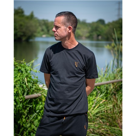 T-SHIRT UOMO MANICHE CORTE FOX CLASSIC T - NERO/ARANCIONE