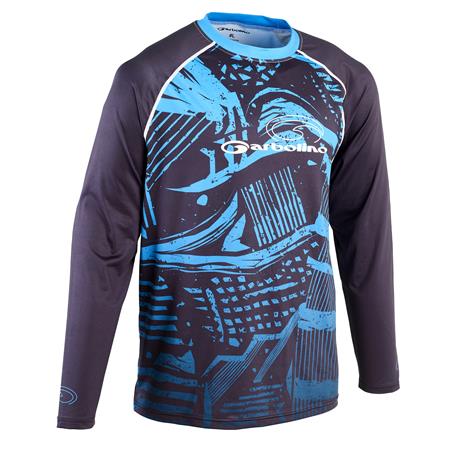 T-Shirt Z Długim Rękawem Męski Garbolino Uv Protect 80'S - Czarny/Niebieski