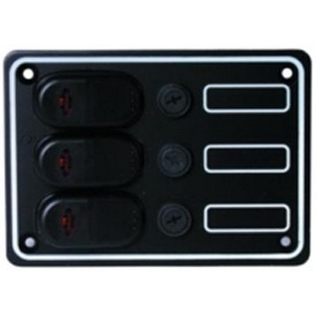 Tablica Elektryczna Plastimo Wodoodporny Z Czarnego Aluminium - 3 Przełączniki