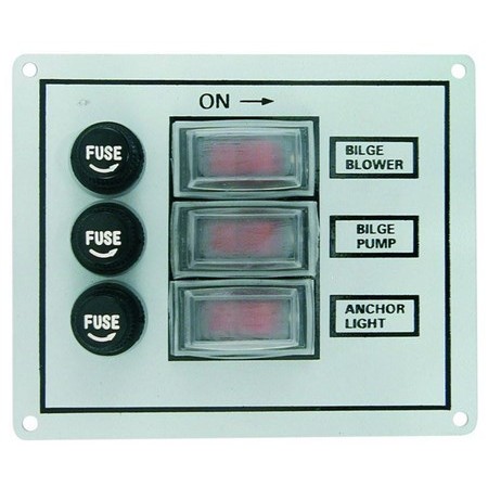 Tablou Electric Euromarine Aluminiu - 3 Întrerupătoare