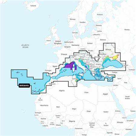 Tarjeta Garmin Navionics Vision+ Mar Mediterráneo Y Mar Negro