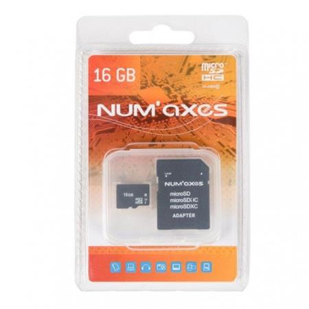 Tarjeta Memoria Micro Sdhc Numaxes Classe 10 Avec Adaptateur 16 Go