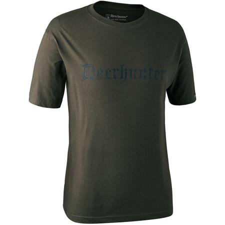 Tee Shirt Korte Mouwen - Bark Groen Deerhunter Logo S/S - Bark Green