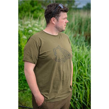 TEE SHIRT KORTE MOUWEN HEREN AVID CARP ICON T-SHIRT KHAKI - KAKI
