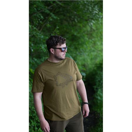 TEE SHIRT KORTE MOUWEN HEREN AVID CARP ICON T-SHIRT KHAKI - KAKI