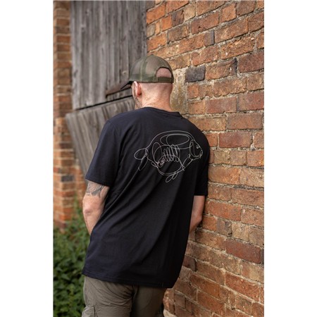 TEE SHIRT KORTE MOUWEN HEREN KORDA ONE LINER TEE - ZWART