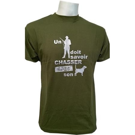 Tee Shirt Korte Mouwen Man Bartavel Un Chasseur - Kaki