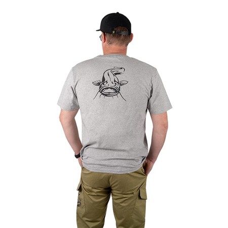 TEE SHIRT KORTE MOUWEN MAN BLACK CAT GREY MARL TSHIRT - GRIS