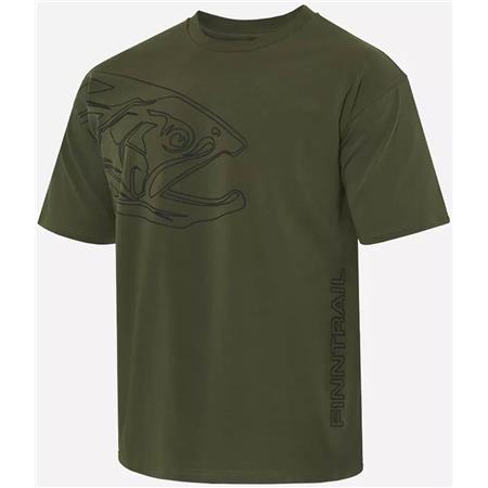 Tee Shirt Korte Mouwen Man Finntrail Big Fish Khaki 6711 - Kaki