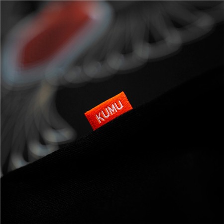 TEE SHIRT KORTE MOUWEN MAN KUMU LITTLE RED - NOIR