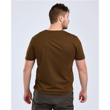 TEE SHIRT KORTE MOUWEN MAN PINEWOOD MOOSE - MARRON