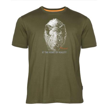Tee Shirt Korte Mouwen Man Pinewood Wild Boar - Olive