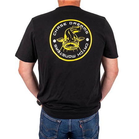 TEE-SHIRT KURZARM HERREN BLACK CAT CHASE DREAMS BLACK TEE - SCHWARZ