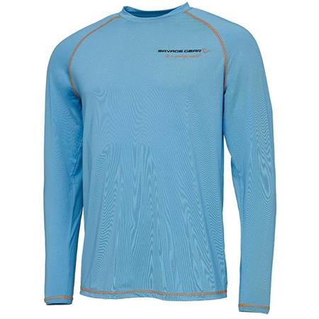 Tee Shirt Lange Mouwen - Blauw Savage Gear Aqua Uv - Bleu