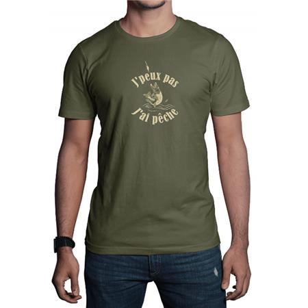 TEE SHIRT MANCHES COURTES ENFANT BARTAVEL THEME CHASSE J'PEUX PAS J'AI PÊCHE - KAKI