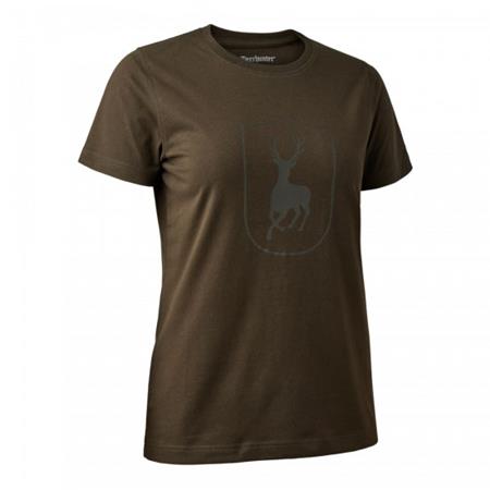 Tee Shirt Manches Courtes Femme Deerhunter Lady Logo - Kaki