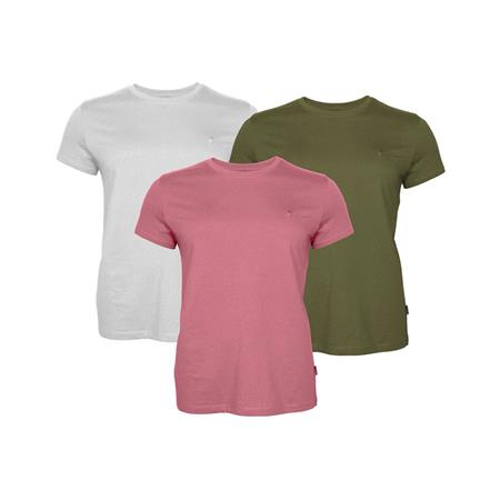 Tee Shirt Manches Courtes Femme Pinewood 3-Pack - Blanc/Pine/Lantana