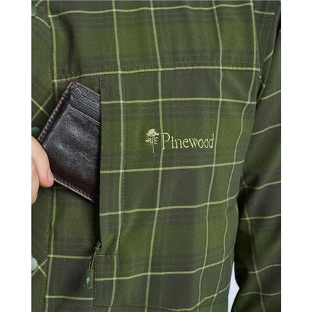 TEE SHIRT MANCHES COURTES FEMME PINEWOOD ABISKO TREKKING S/S - MOSS GREEN