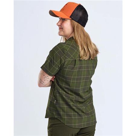 TEE SHIRT MANCHES COURTES FEMME PINEWOOD ABISKO TREKKING S/S - MOSS GREEN