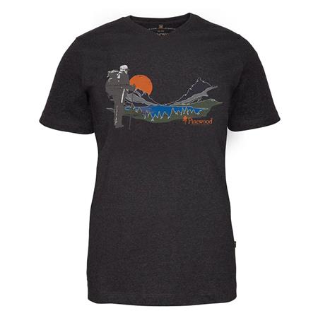 Tee Shirt Manches Courtes Femme Pinewood Finnveden Recycled Outdoor - Anthracite/Sunset