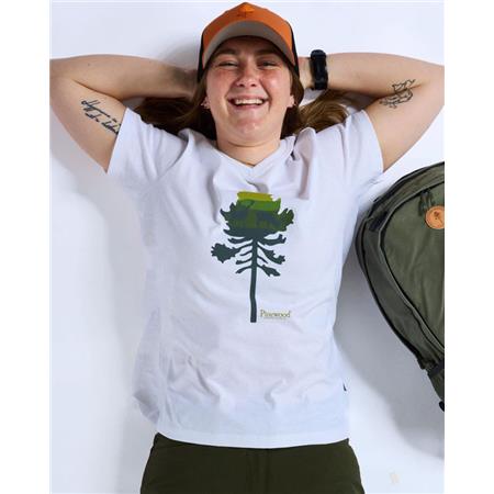 TEE SHIRT MANCHES COURTES FEMME PINEWOOD FINNVEDEN RECYCLED OUTDOOR - BLANC MEL PINE TREE