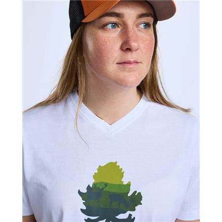 TEE SHIRT MANCHES COURTES FEMME PINEWOOD FINNVEDEN RECYCLED OUTDOOR - BLANC MEL PINE TREE