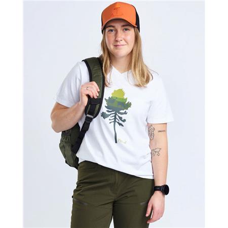 TEE SHIRT MANCHES COURTES FEMME PINEWOOD FINNVEDEN RECYCLED OUTDOOR - BLANC MEL PINE TREE