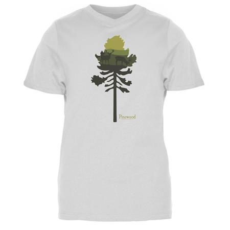 Tee Shirt Manches Courtes Femme Pinewood Finnveden Recycled Outdoor - Blanc Mel Pine Tree