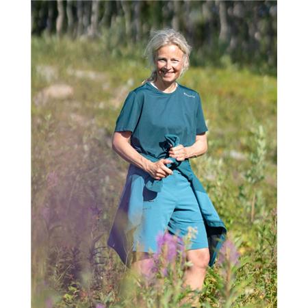 TEE SHIRT MANCHES COURTES FEMME PINEWOOD FUNCTION - TEAL BLUE