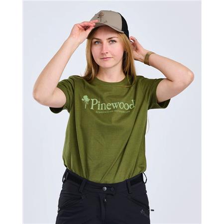 TEE SHIRT MANCHES COURTES FEMME PINEWOOD OUTDOOR LIFE - PINE GREEN