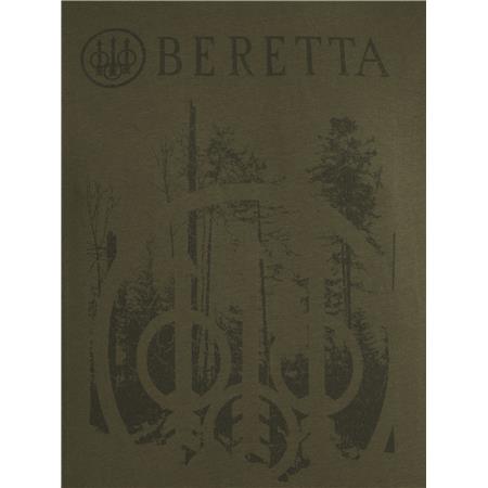 TEE-SHIRT MANCHES COURTES HOMME BERETTA OUTLINE - DARK OLIVE