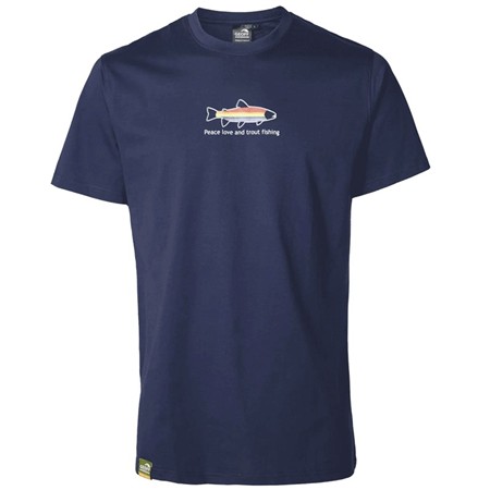 Tee Shirt Manches Courtes Homme Geoff Anderson Organic Peace Trout - Navy