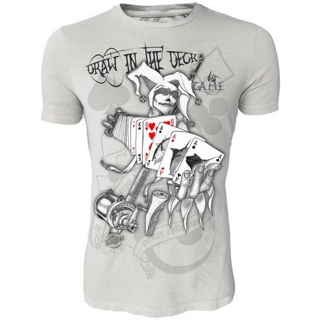Tee Shirt Manches Courtes Homme Hot Spot Design Big Game-Draw In The Deck - Gris