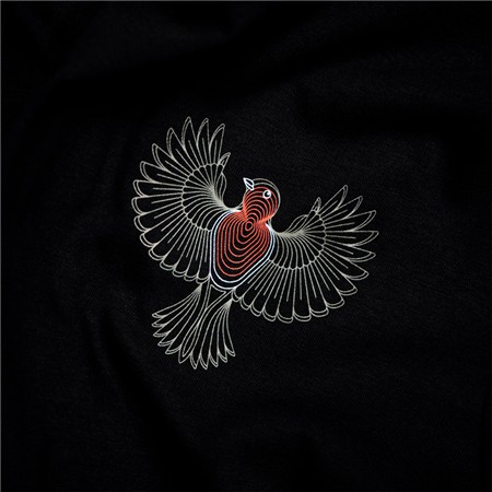 TEE SHIRT MANCHES COURTES HOMME KUMU LITTLE RED - NOIR