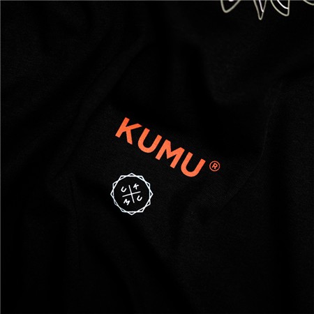 TEE SHIRT MANCHES COURTES HOMME KUMU LITTLE RED - NOIR