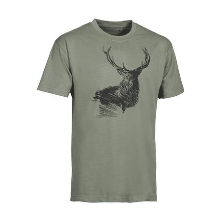 Tee Shirt Manches Courtes Homme Ligne Verney-Carron Cerf Big Game - Kaki