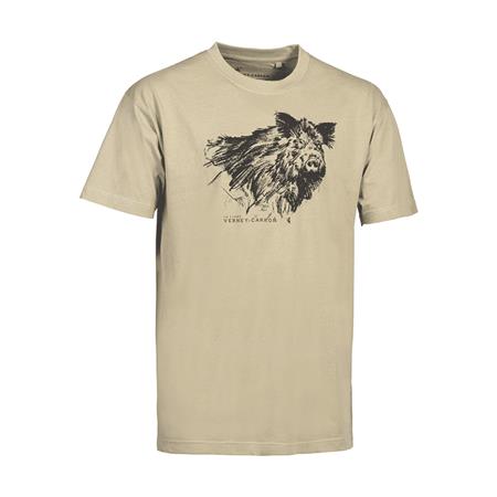 Tee Shirt Manches Courtes Homme Ligne Verney-Carron Sanglier Big Game - Beige