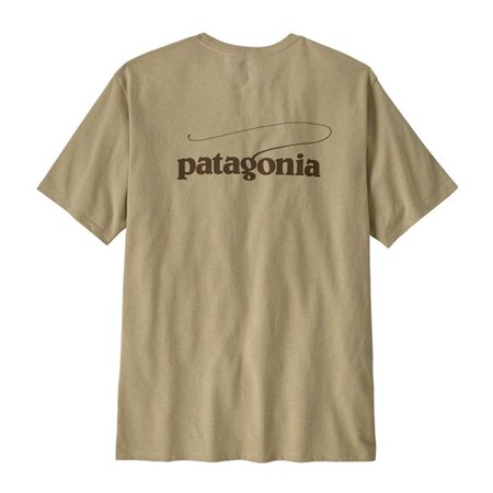 Tee-Shirt Manches Courtes Homme Patagonia Casting Logo Responsibili-Tee - Pumice