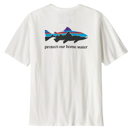 Tee-Shirt Manches Courtes Homme Patagonia Home Water Trout Organic T-Shirt - White