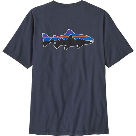 Tee Shirt Manches Courtes Homme Patagonia M's Fitz Roy Trout T-Shirt - Smolder Blue