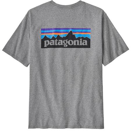 Tee Shirt Manches Courtes Homme Patagonia Men's P-6 Logo Responsibili-Tee - Gravel Heather