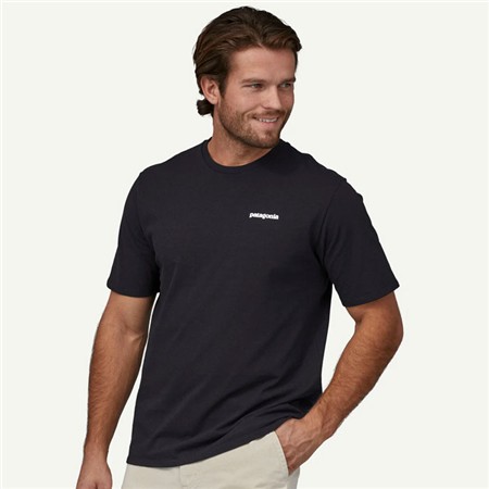 TEE-SHIRT MANCHES COURTES HOMME PATAGONIA P-6 LOGO RESPONSIBILI-TEE - BLACK
