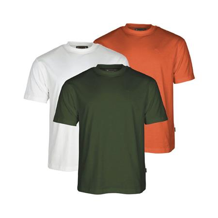 Tee Shirt Manches Courtes Homme Pinewood 3-Pack - Blanc/Pine/Orange